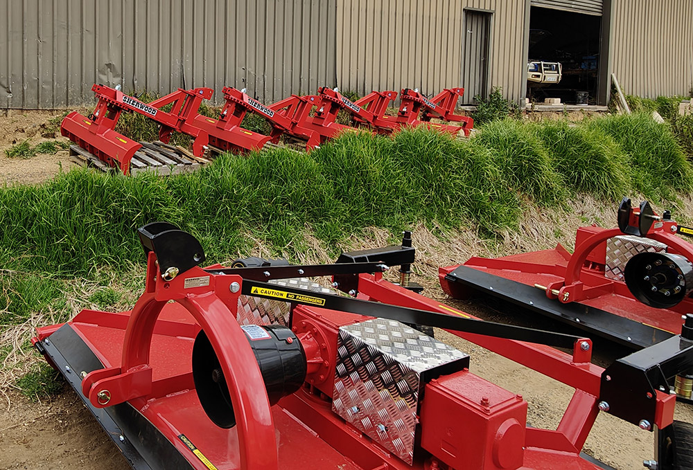 A few completed products lined up for delivery